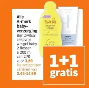 Albert Heijn Alle A-merk baby verozrging aanbieding