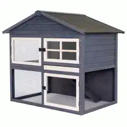 Pets Place Adori Konijnenhok Raffy - Dierenverblijf - 130x86x112.5 cm Donkergrijs Wit aanbieding