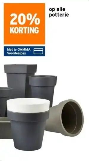 GAMMA op alle potterie aanbieding