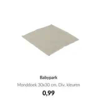 Babypark Babypark Monddoek 30x30 cm. aanbieding