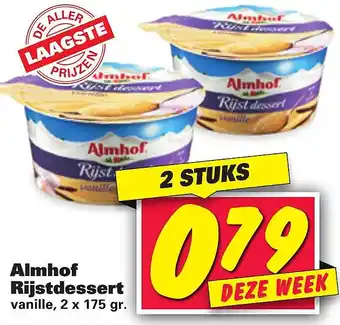 Nettorama Almhof Rijstdessert aanbieding