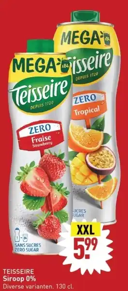 ALDI TEISSEIRE Siroop 0% 130 cl aanbieding