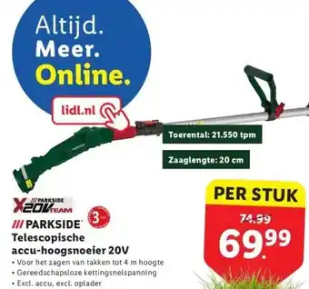 Lidl accu-hoogsnoeier 20V aanbieding