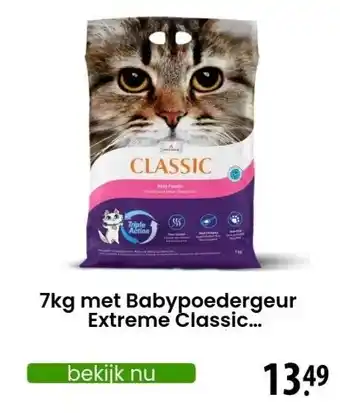 Zooplus 7kg met Babypoedergeur Extreme Classic Kattenbakvulling aanbieding