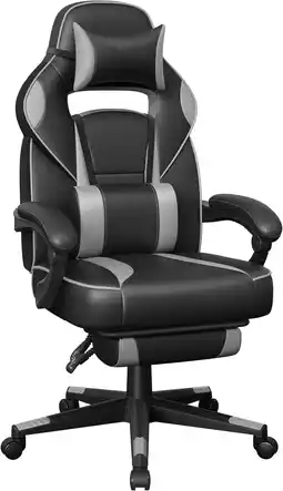 Amazon SONGMICS Gaming chair, bureaustoel met voetsteun, bureaustoel met hoofdsteun en lendenkussen, in hoogte verstelbaar, ergonomi aanbieding