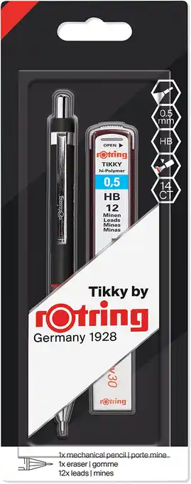 Amazon Set rOtring Tikky-vulpotloden met kleurcodering | 0,5 mm | Met 12 navullingen aanbieding