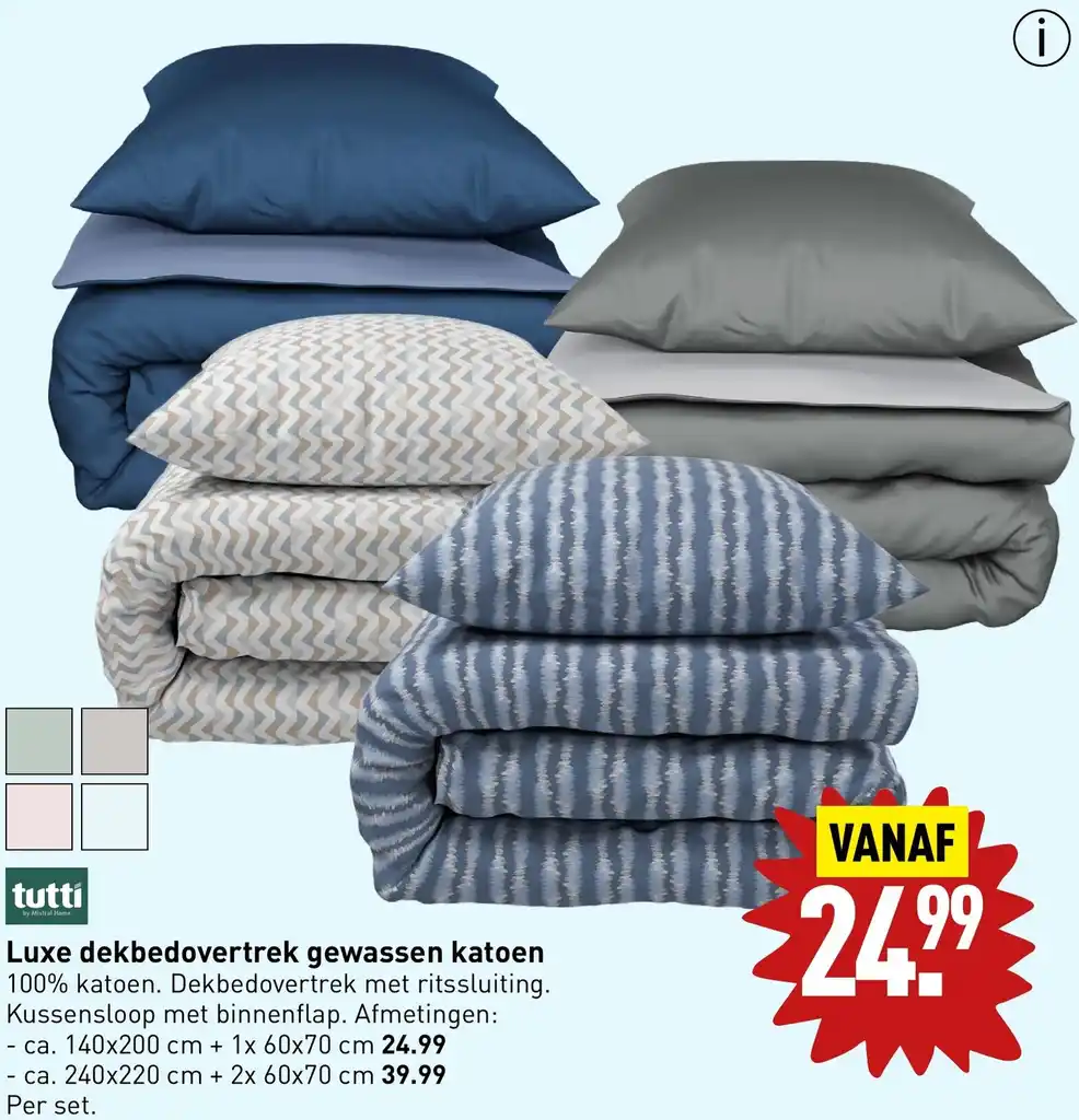 Dekbedovertrek en twee kussenslopen katoen (260 x 240 cm) Nebulla Beige