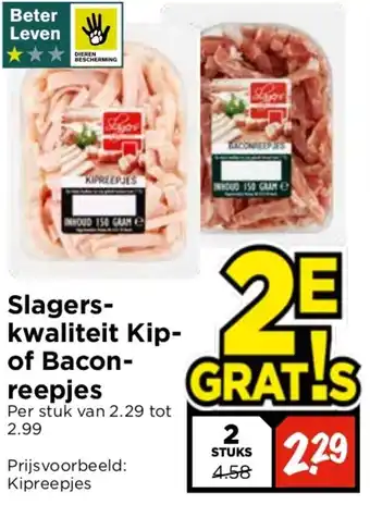 Vomar Voordeelmarkt Slagerskwaliteit Spek of Bacon reepjes aanbieding