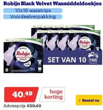 Bol.com Robijn Black Velvet Wasmiddeldoekjes aanbieding