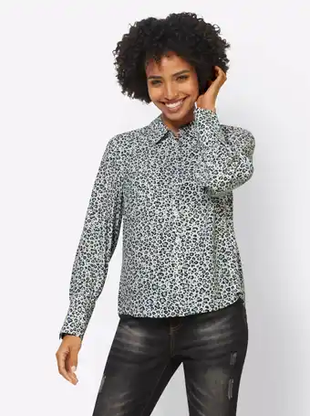 Heine Blouse met print inchampagne/ijsblauw bedrukt van heine aanbieding