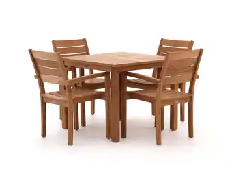 Kees Smit Sunyard Liverpool 90cm dining tuinset 5-delig stapelbaar aanbieding