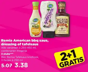 PLUS Remia American bbq saus, dressing of tafelsaus aanbieding