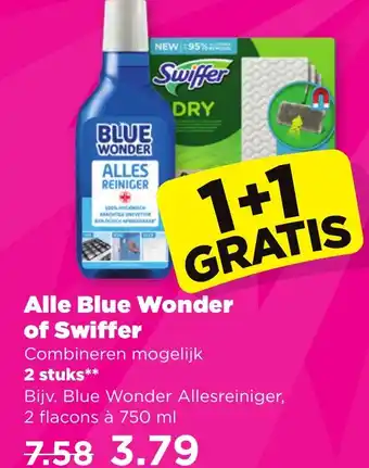 PLUS Alle Blue Wonder of Swiffer aanbieding