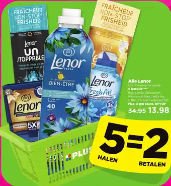 PLUS Alle Lenor 5 flacons aanbieding