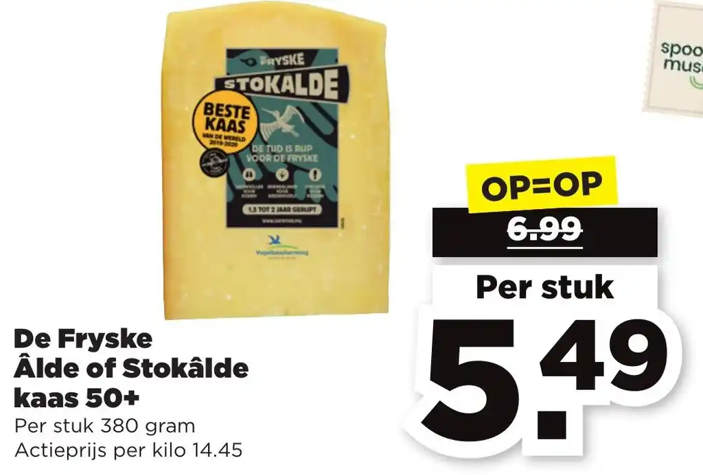 De Fryske Alde of Stokâlde kaas 50+ aanbieding bij PLUS