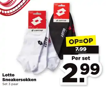 PLUS Lotto Sneakersokken Set 3 paar aanbieding