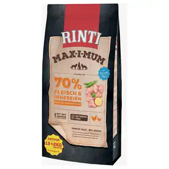 Zooplus 2 kg Gratis! RINTI Max-i-mum 14 kg - Kip aanbieding