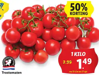 Lidl Trostomaten 1 kilo aanbieding