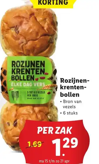 Lidl Rozijnen krenten bollen aanbieding