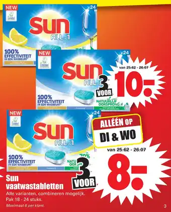 Dirk Sun vaatwastabletten aanbieding