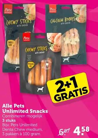 Coop Alle pets unlimited snacks aanbieding