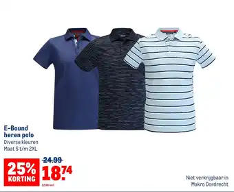 Makro E-Bound heren polo aanbieding