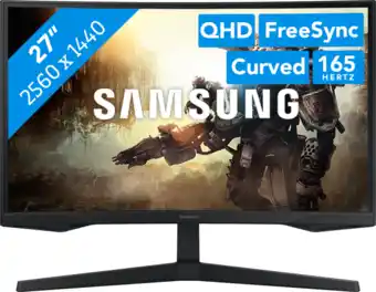 Bol.com Samsung Odyssey G5 LS27CG552EUXEN - QHD Curved Gaming Monitor - 27 inch - 165hz aanbieding