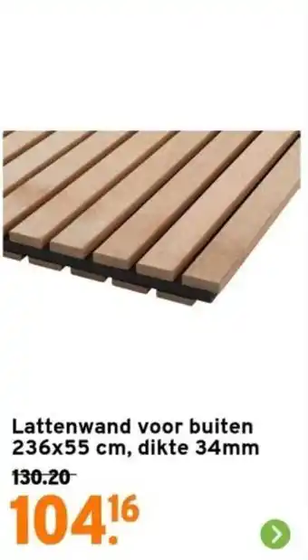 GAMMA Lattenwand voor buiten 236x55 cm, dikte 34mm aanbieding