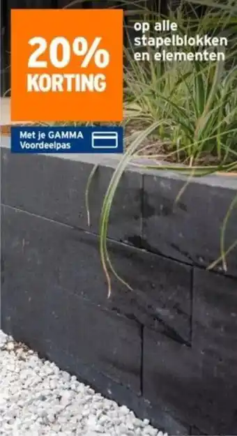 GAMMA op alle stapelblokken en elementen aanbieding