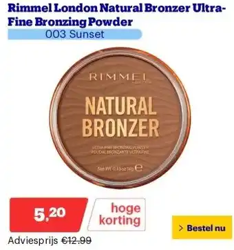 Bol.com Rimmel London Natural Bronzer Ultra-Fine Bronzing Powder aanbieding