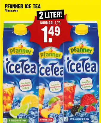 Dirck 3 PFANNER ICE TEA Alle smaken 2 LITER! aanbieding