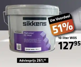 De voordeelmarkt Sikkens Alphatex IQ Mat 10liter aanbieding