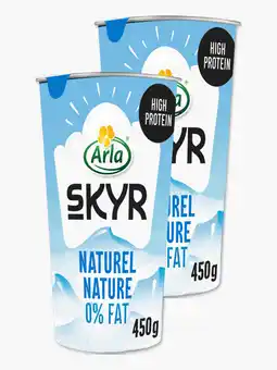 Flink Arla Skyr naturel yoghurt 0% vet 450g 2x aanbieding