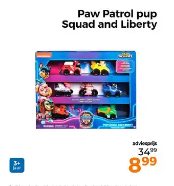 Trekpleister Paw Patrol pup Squad and Liberty aanbieding