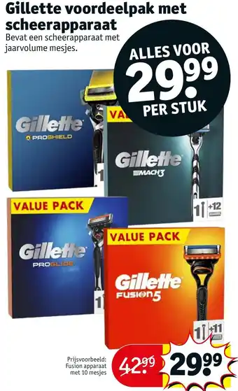 Kruidvat Gillette voordeelpak met scheerapparaat per stuk aanbieding