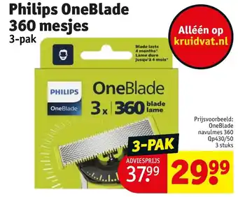 Kruidvat Philips oneblade 360 mesjes aanbieding