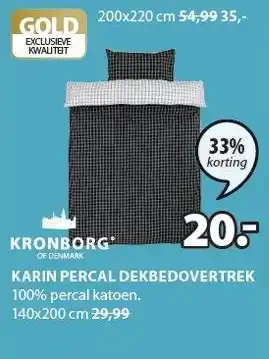 Jysk Kronborg Of Denmark Karin Percal Dekbedovertrek aanbieding