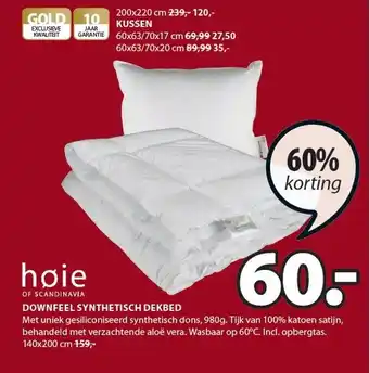 Jysk Hoie Downfeel Synthetisch Dekbed aanbieding