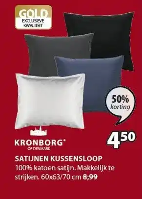 Jysk Kronborg Of Denmark Satijnen Kussensloop aanbieding