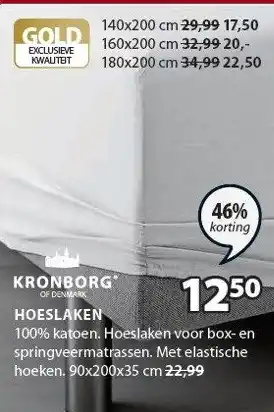 Jysk Kronborg Of Denmark Hoeslaken aanbieding