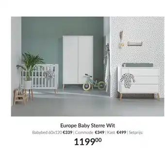 Babypark Europe Baby Sterre Wit aanbieding