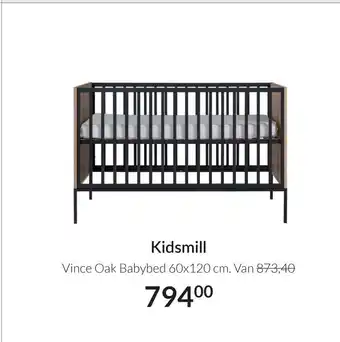 Babypark Kidsmill Vince Oak Babybed 60x120 cm. aanbieding