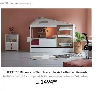 Babypark LIFETIME Kidsrooms The Hideout basis Hutbed whitewash aanbieding