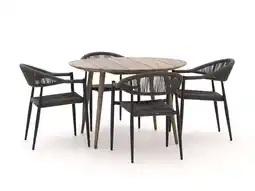 Kees Smit Manifesto Belpasso/ROUGH-K ø 115cm dining tuinset 5-delig aanbieding