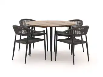 Kees Smit Manifesto Belpasso/Falcade Ø 115cm dining tuinset 5-delig aanbieding