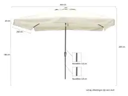 Kees Smit Shadowline Aruba parasol 300x200cm aanbieding