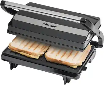 Amazon Bestron Sandwichmaker, panini contactgrill met antiaanbaklaag, 750W, zwart aanbieding