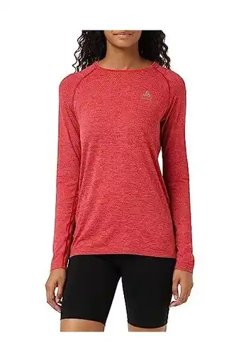 Amazon Odlo T-shirt Crew Neck L/S Essential Seamless dames Shirt met lange mouwen aanbieding