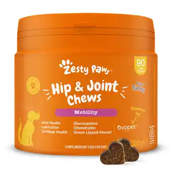 Zooplus 2x Zesty Paws Hip & Joint Chews Kalkoen 90 kauwtabletten aanvullend voer voor honden aanbieding