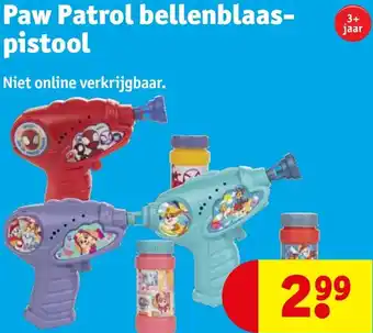 Kruidvat Paw Patrol bellenblaas pistool aanbieding